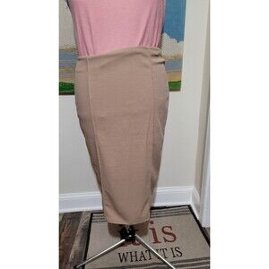 Women's Fashion Nova Skirt Victoria Midi Skirt Taupe High Waist Stretch Size 1X